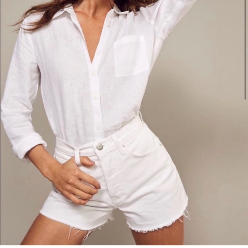 Reformation White Denim Jean Shorts